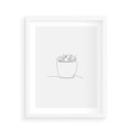 Plakat w ramie 40x50 - Rozkwitające Echa - szkic, minimalizm - rama biała
