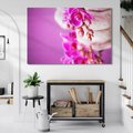 Obraz na płótnie 120x80 - Relaksująca orchidea w spa - spa, orchidea