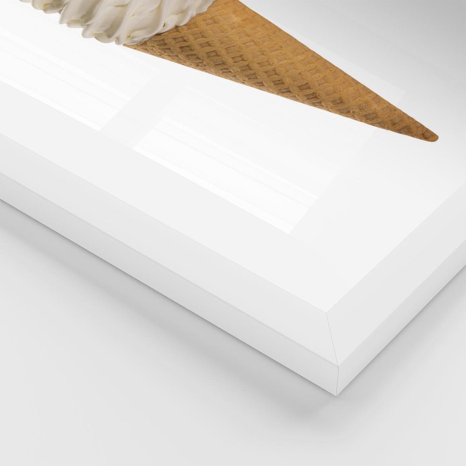 Plakat w ramie 50x70 - Rozkoszna Chłodząca Radość - lody, lód - rama biała