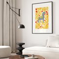 Plakat w ramie 40x50 - Zebra w Nowoczesności - abstrakcyjna nowoczesna grafika, pośrodku zebra - rama czarna