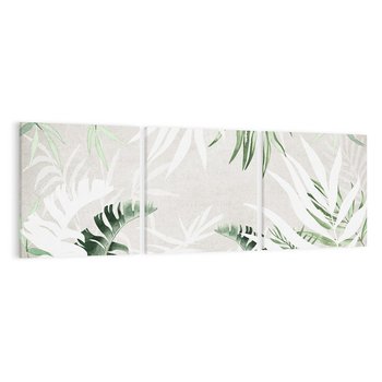 Obraz na płótnie 150x50 - Zielony Raj - monstera, palmy