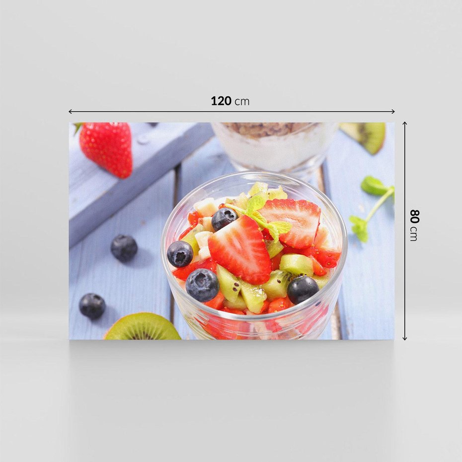 Obraz na płótnie 120x80 - Świeżość i Zdrowie - sałatka, owoce