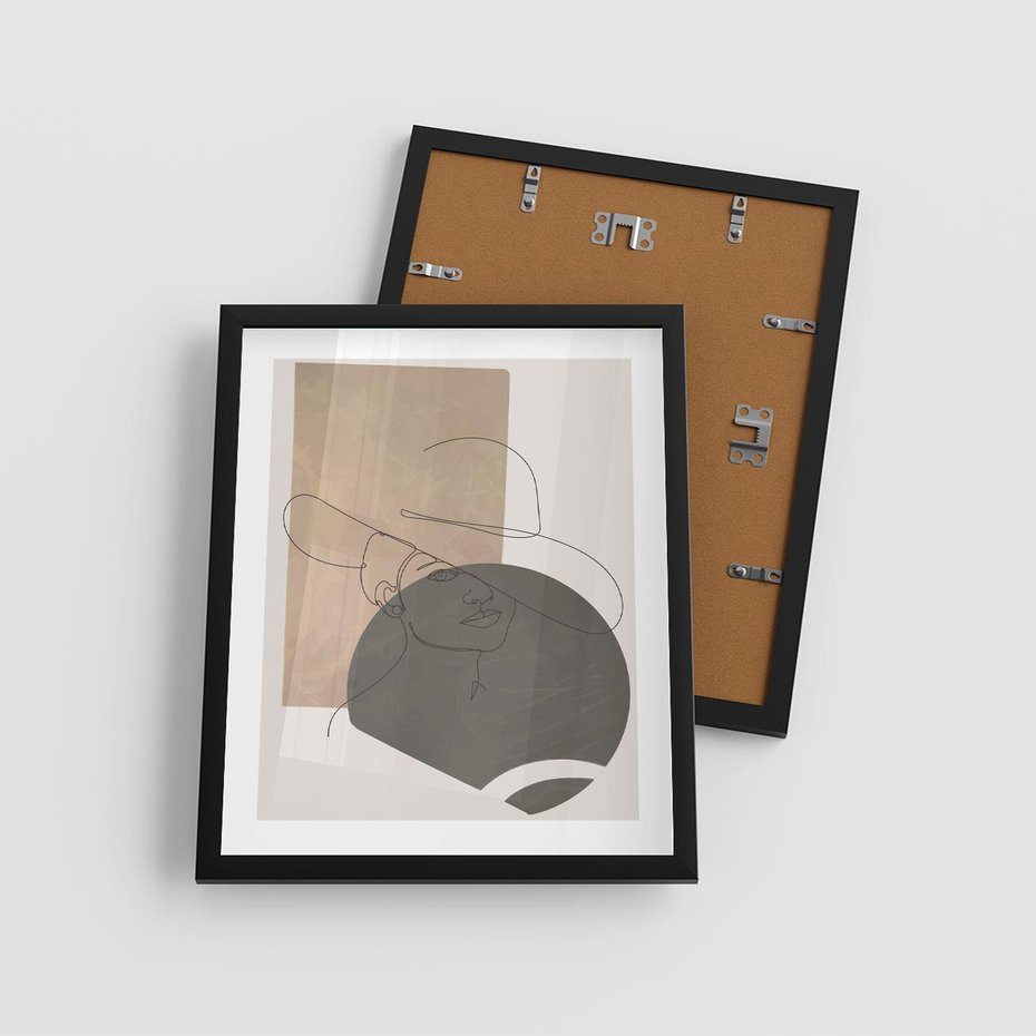 Plakat w ramie 40x50 - Geometryczna Elegancja: One Line - geometria, nowoczesna sztuka - rama czarna