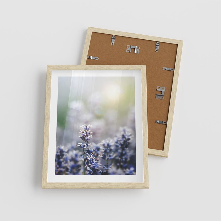 Plakat w ramie 40x50 - Delikatna Uroda Natury - wrzosy, fiolet - rama drewno