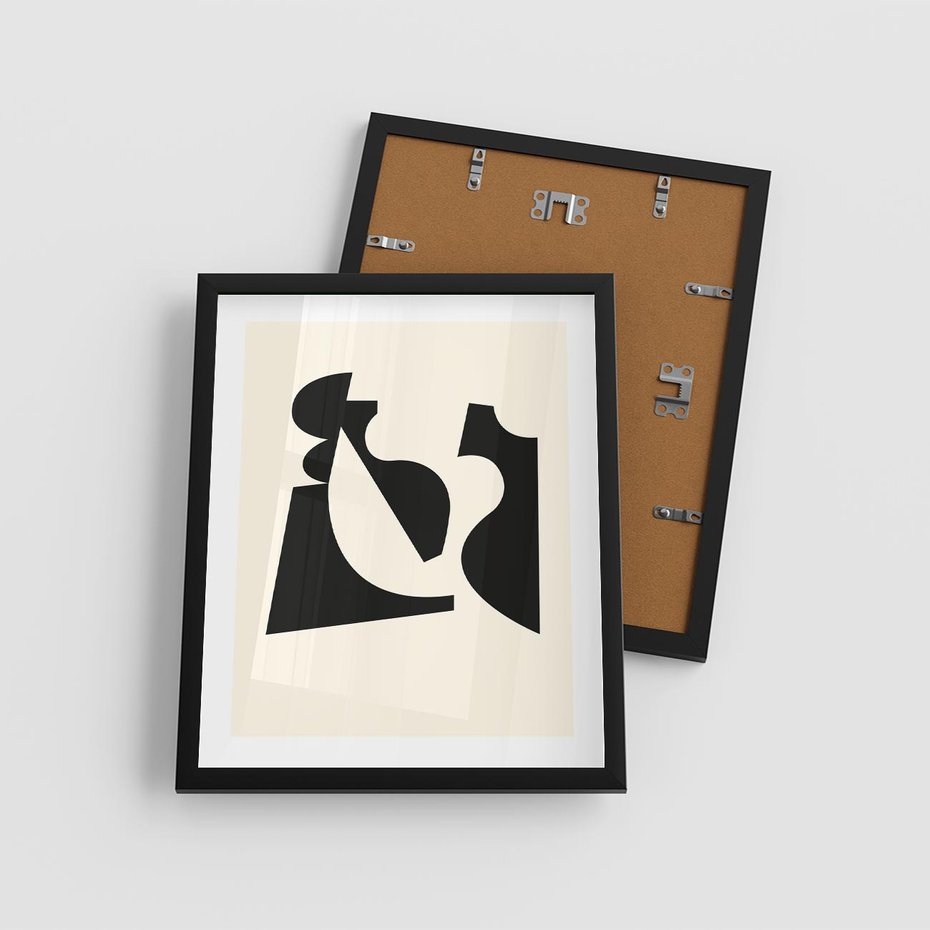 Plakat w ramie 40x50 - Tajemnicze Spektrum - abstrakcyjne kształty, geometria - rama czarna