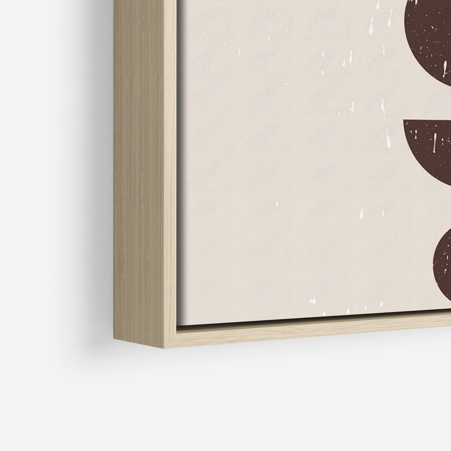 Obraz w ramie 70x100 - Migocące Granice - mid century styl, nowoczesna grafika - rama drewno