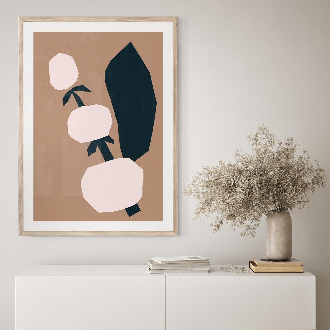 Plakat w ramie 50x70 - Harmonia Boho Ducha - abstrakcyjny obraz, plakat - rama drewno