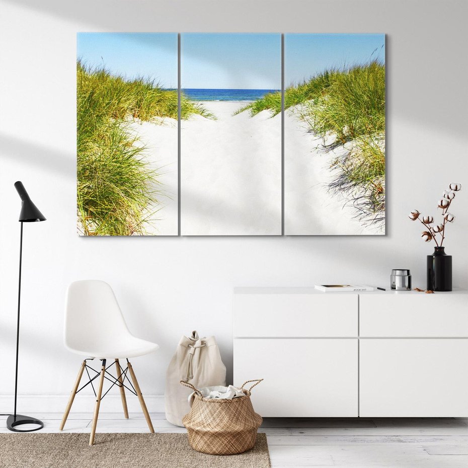 Obraz na płótnie 120x80 - Relaks nad Morskimi Wzgórzami - plaża, wydmy