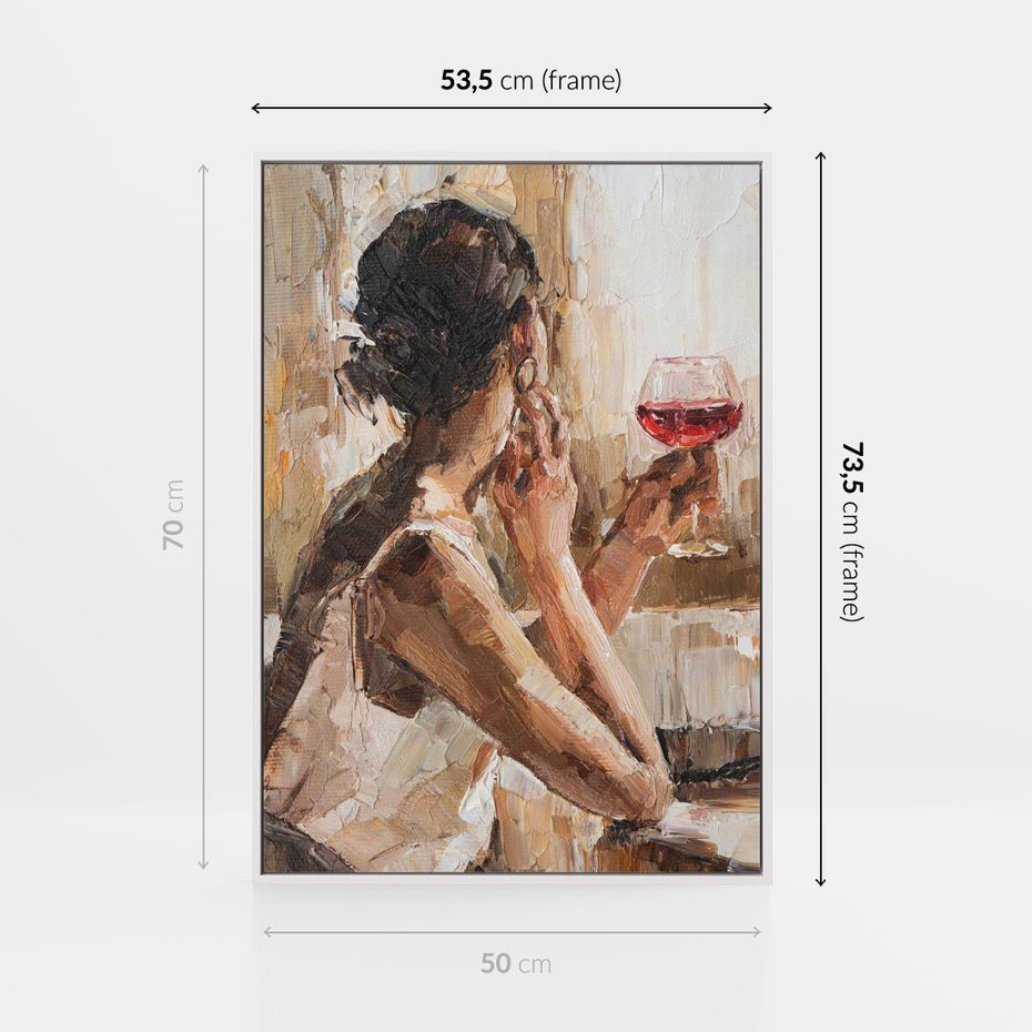 Obraz w ramie 50x70 - Wibracje - portret, kobieta - rama biała