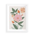 Plakat w ramie 50x70 - Kwiatowe Nastroje - kwiat, sztuka nowoczesna - rama biała