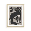 Plakat w ramie 30x40 - Konturujące Struktury - skandynawska sztuka, królik - rama drewno