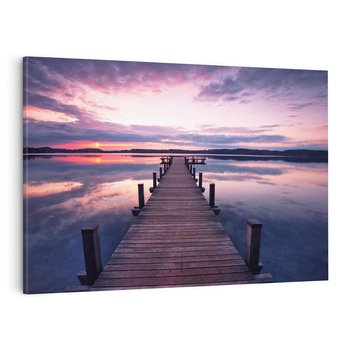 Obraz na płótnie 120x80 - spotkanie przy molo - jezioro, molo