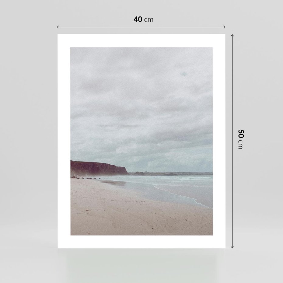 Plakat bez ramy 40x50 - Mglista Plaża - plaża, mglisty krajobraz