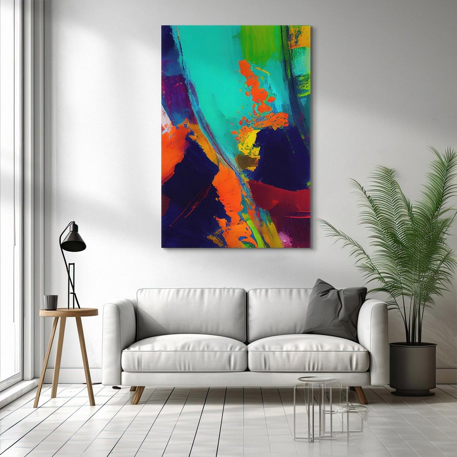 Obraz na płótnie 80x120 - Abstrakcyjne wizje czasu - żywe radosne kolory, plamy kolory