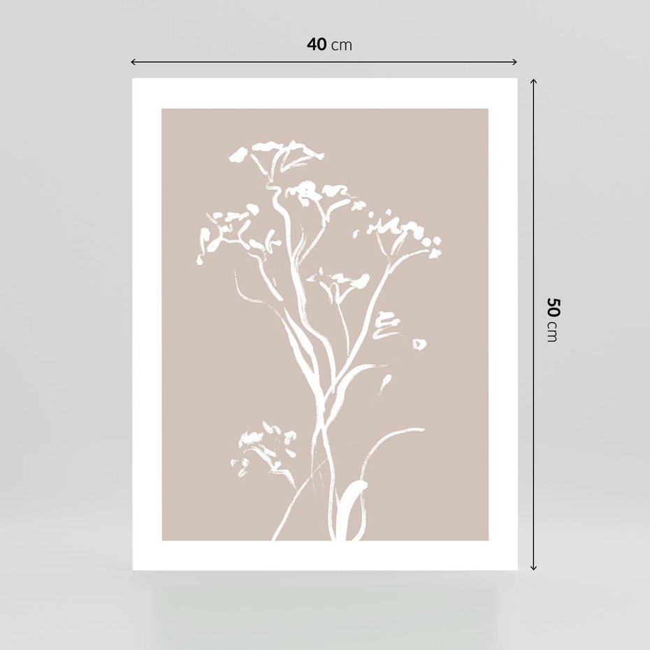 Plakat bez ramy 40x50 - Harmonijne Mini Boho - minimalistyczny delikatny obraz, beżowe odcienie