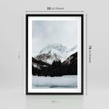 Plakat w ramie 50x70 - W Cieniu Śnieżnych Szczytów - górski krajobraz, zima - rama czarna