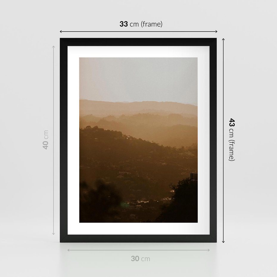 Plakat w ramie 30x40 - Odejście Słońca - pejzaż, zachód - rama czarna