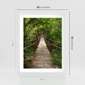 Plakat w ramie 40x50 - Przez Dżunglę - most, linowy - rama biała