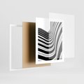 Plakat w ramie 40x50 - Nowoczesność w Monochromii - nowoczesna architektura, czarno białe zdjęcie - rama biała