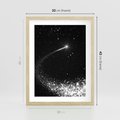 Plakat w ramie 30x40 - Kometa wśród gwiazd - kometa, gwiazdy - rama drewno