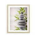 Plakat w ramie 40x50 - Spa kamienie: naturalne piękno - spa, kamienie - rama drewno