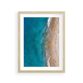 Plakat w ramie 30x40 - Spokój nad morzem - morze, plaża - rama drewno