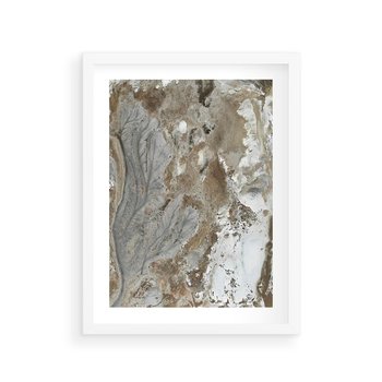 Plakat w ramie 40x50 - Spokój w Beżu - zdjęcie, naturalna tekstura - rama biała