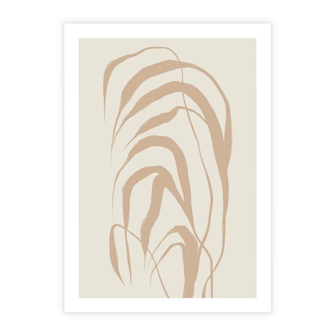 Plakat bez ramy 21x30 - Formy Nowoczesności - minimalistyczny plakat, liście palmy