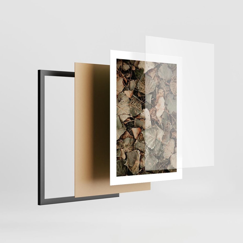 Plakat w ramie 30x40 - Magia Jesiennych Liści - liście, suche liście - rama czarna