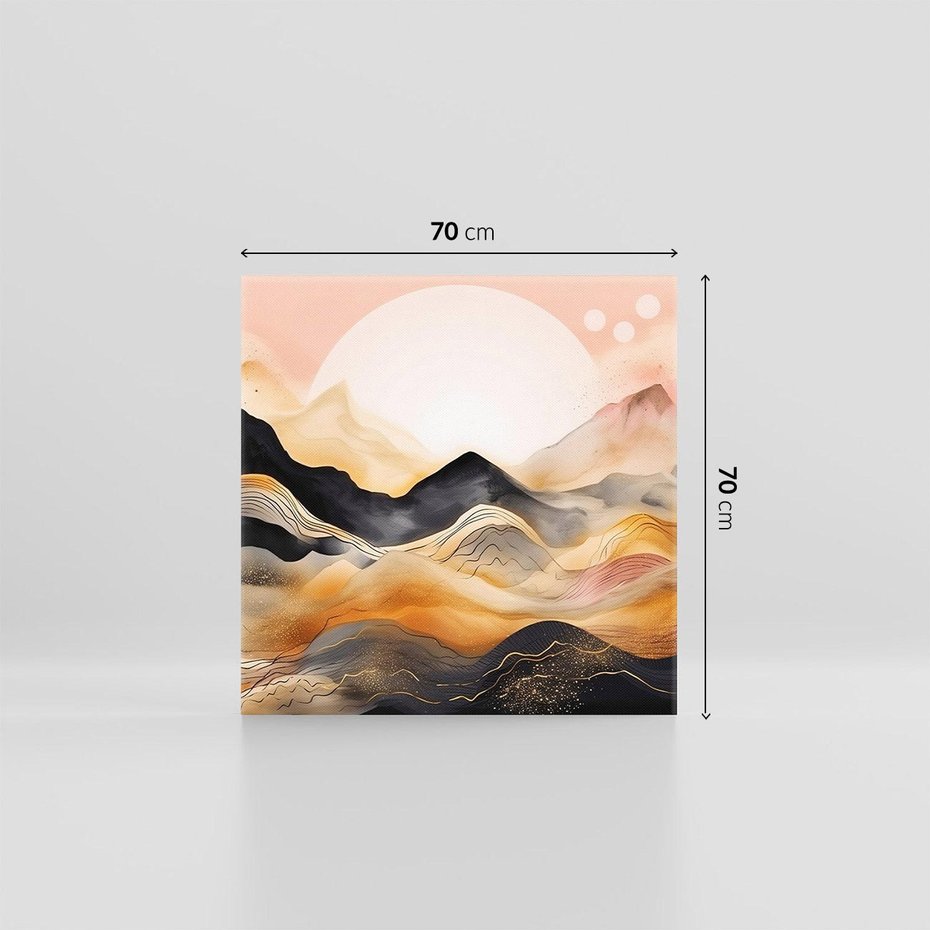 Obraz na płótnie 70x70 - Grafika Zachodu - nowoczesna grafika, odcienie pastelowe