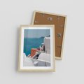 Plakat w ramie 30x40 - Magiczna Wyspa na Twojej Ścianie - Santorini, wyspa - rama drewno