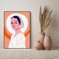 Obraz w ramie 50x70 - Kobieca Harmonia - nowoczesny plakat, styl retro - rama czarna