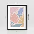 Plakat w ramie 30x40 - Rozkwitające Harmonie Natury - pastelowe kwiaty, na beżowym tle - rama czarna