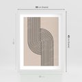 Plakat w ramie 30x40 - Puls Abstrakcji - abstrakcyjne linie, geometria - rama biała