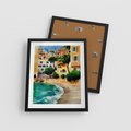 Plakat w ramie 40x50 - Zamieszkajmy Tu - akwarela, śródziemnomorski klimat - rama czarna