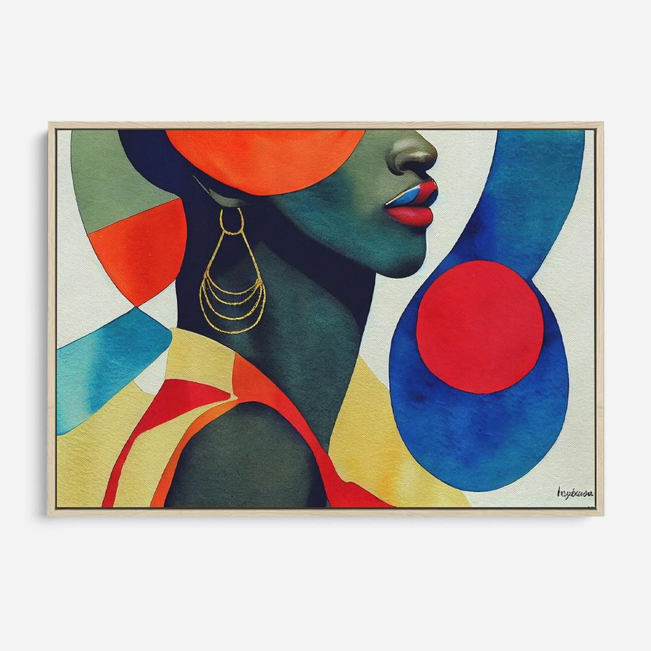 Obraz w ramie 120x80 - Kolory Kobiety - mural, abstrakcja - rama drewno