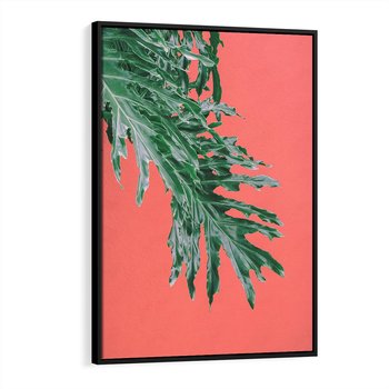 Obraz w ramie 70x100 - Energetyczna Eksplozja Natury - liście, kolor - rama czarna