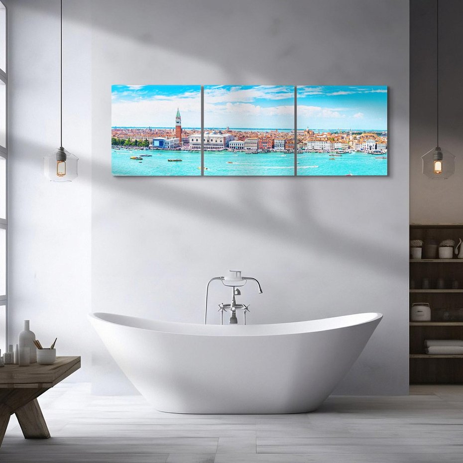 Obraz na płótnie 150x50 - Wenecja nad morzem: włoski romantyzm - Wenecja, Włochy