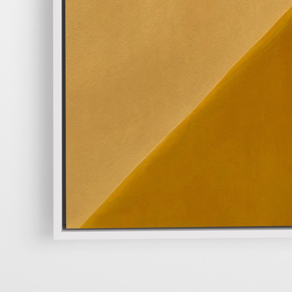 Obraz w ramie 80x120 - Harmonia migoczących ognisk - intensywne ciepłe kolory, słoneczny żółty - rama biała