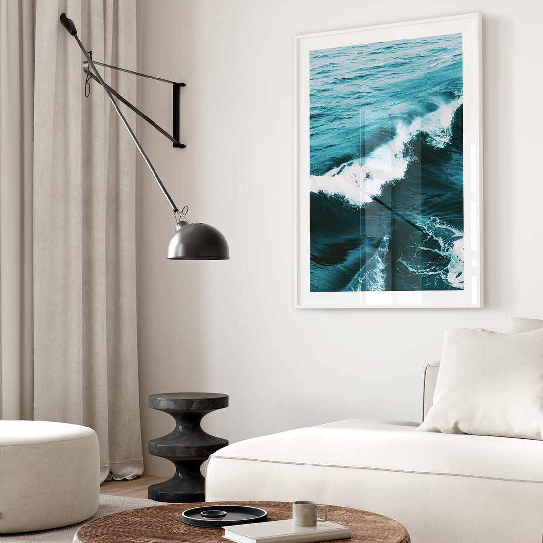 Plakat bez ramy 50x70 - Wibracje Oceanu - turkusowy ocean, fale