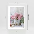 Plakat w ramie 30x40 - Miłość w powietrzu - kwiaty, romantyczne - rama biała