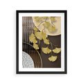 Plakat w ramie 40x50 - Magia Jesieni - złote, liście - rama czarna
