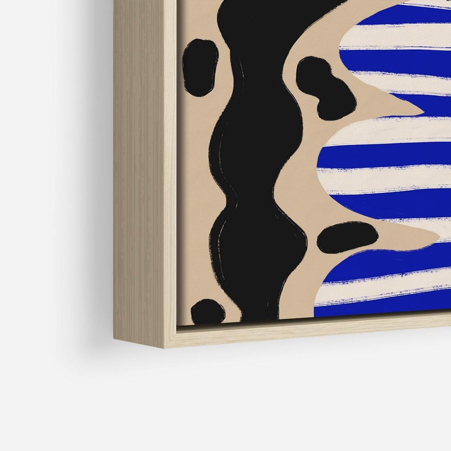 Obraz w ramie 80x80 - Boho Wizje - abstrakcyjny plakat, ciekawe formy - rama drewno