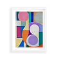 Plakat w ramie 40x50 - Migotliwe Impulsy Dźwięku - różne geometryczne formy, koła - rama biała