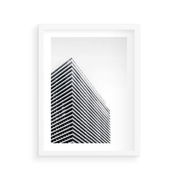 Plakat w ramie 40x50 - Wzorce Wysokości - architektura, wysoki wieżowiec - rama biała