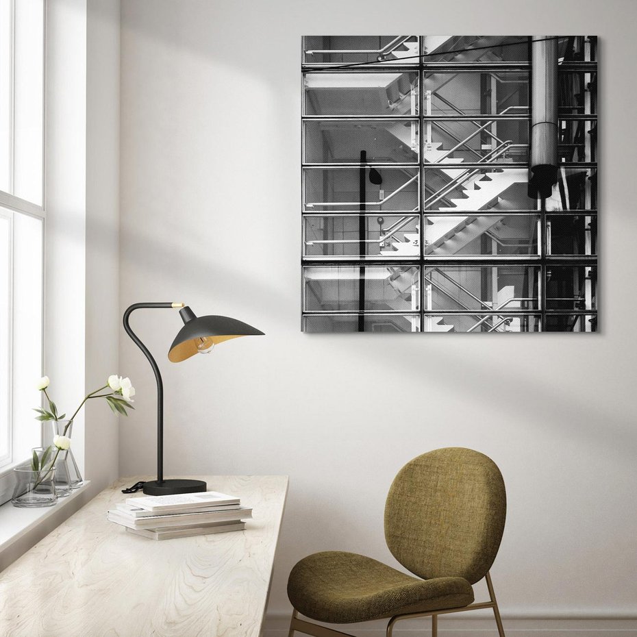 Obraz na płótnie 30x30 - Schody do architektonicznej przestrzeni - schody, architektura