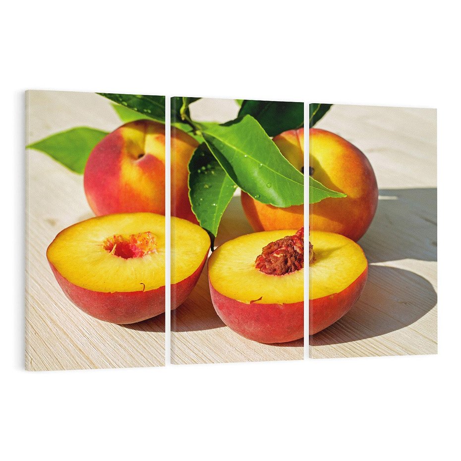 Obraz na płótnie 120x80 - Brzoskwinie Delikatny Urok - brzoskwinie, owoce