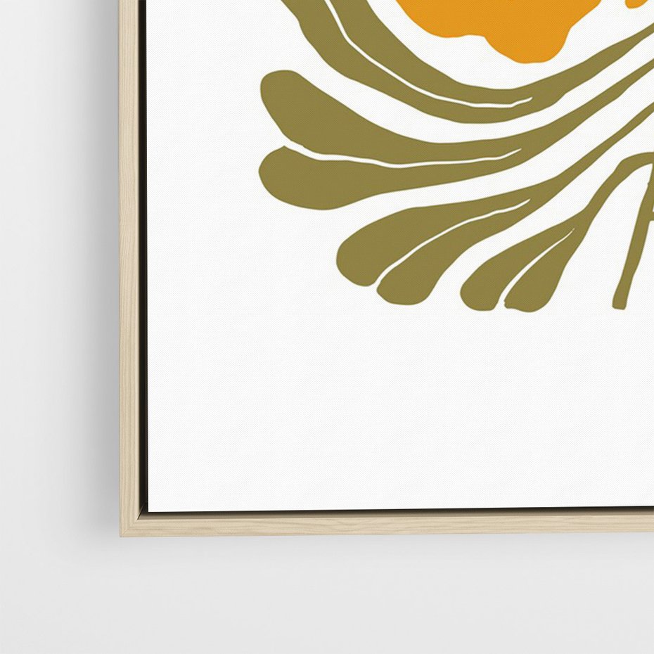 Obraz w ramie 70x100 - Rozplątane Wizje - abstrakcyjne kolorowe kwiaty, minimlizm - rama drewno