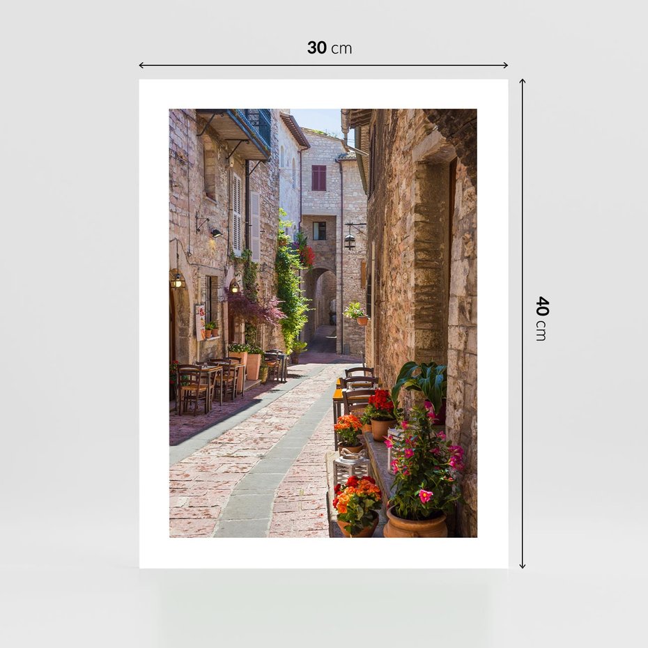 Plakat bez ramy 30x40 - Malownicze Zakątki Miasta - uliczka, perspektywa