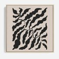 Obraz w ramie 50x50 - Księga Odbić - abstrakcyjne liśćie, roślinne motywy - rama drewno